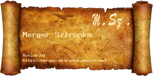 Merger Szironka névjegykártya